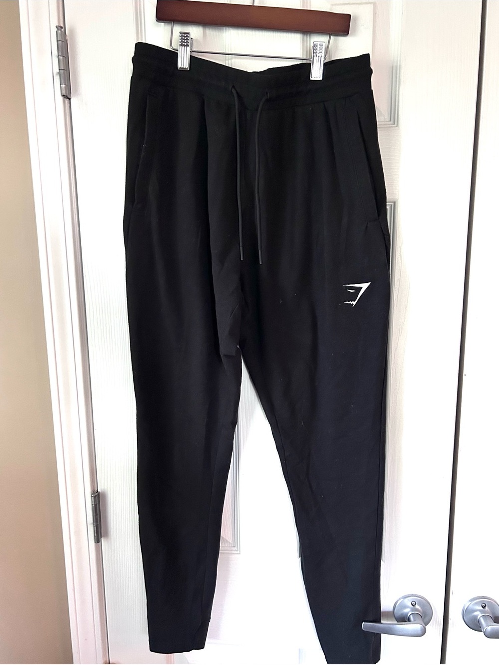 Gymshark Black Slim Fit Joggers Size Small Zip Pockets